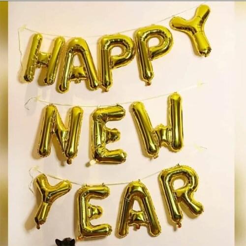 Happy New Year Decoration Balloons Champagne Bottle Cup Letters Foil Balloon 2022 New Year Air Helium Latex Balls Party Supplies