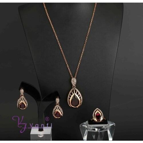 New Style Vintage Green Crystal Flower Statement Necklace Drop Earrings Party Jewelry Sets Gift For Women