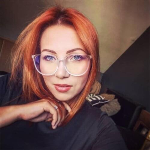 Unisex Oversized Round anti-computer glasses Black RimTransparent Blue light blocking women men gaming glasses Vintage eyeglasse