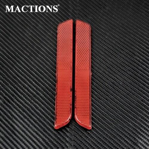 Motorcycle Reflectors Hard Saddle Bag Latch Covers Reflect Headlight For Harley FLT FLHT Road King Road Glide Street Glide 94-13
