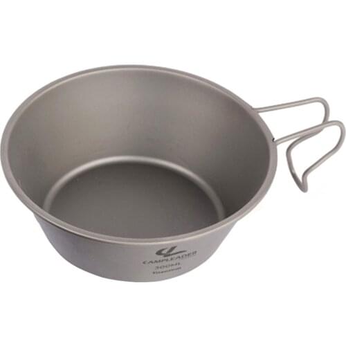 Camping Titanium Bowl Tableware Cookware Foldable Handle Outdoor Cup Tourism Pot Hiking Backpacking Picnic Fishing Diplomatic