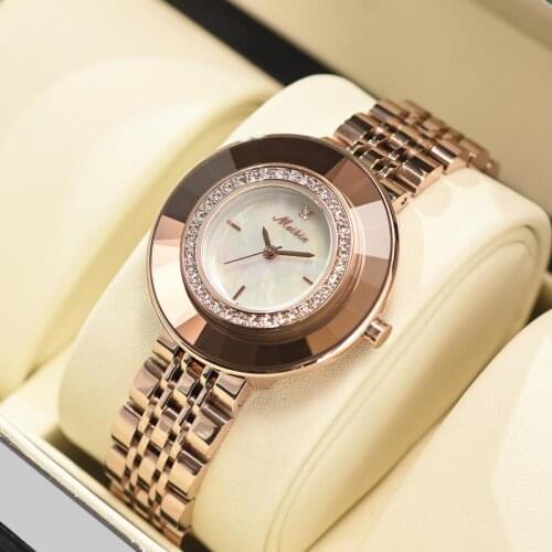 Luxury Brand Stainless Steel Female Rhinestone Quartz Watches Ladies Fahion Girl Wrist Watch Women