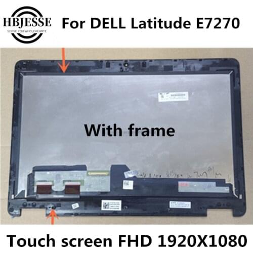 LCD Touch Screen Assembly For Dell Latitude E7270 Laptop Digitizer 12.5" FHD 1920x1080 LP125WF1-SPG1/G2/G3/G4 Replacement