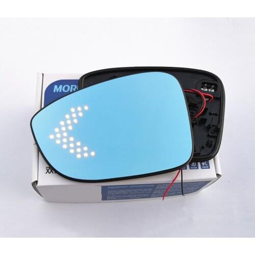 Blue Wing Mirror Glass Heated Angle Wide Glare Proof LED Turn Signal Lamp for Honda Accord 2018 2019