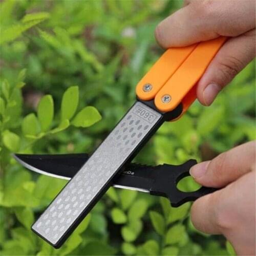 Knife Sharpener Portable Sharpener Stone Portable Outdoor Double-Sided Folding Knife Household Kitchen Supplies