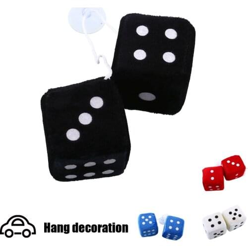 Vehemo Dice Dots Auto Plush Dice Plush Dice Pair Blue Fuzzy Rear Car Plush Dice Mirror Vintage Hangers Car Accessories