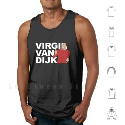 Virgil Van Dijk ( White ) tank tops vest sleeveless Virgil Van Dijk Virgil Vvd Mohamed Salah Sadio Mane Henderson