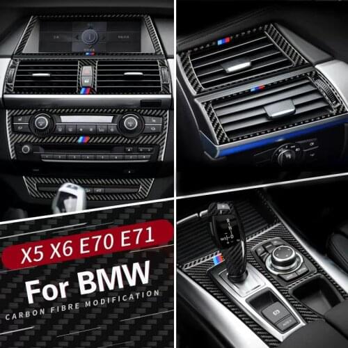 Car Inner Door Audio Speaker Gearshift Panel Door Armrest Reading Light Cover Trim Car Sticker for BMW X5 X6 E70 E71 Accessories