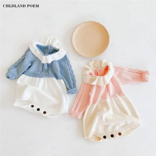 Knitted Baby Clothes Autumn Winter Baby Romper For Girl Long Sleeve Baby Girl Boy Romper Infant Baby Jumpsuit Sweater Romper