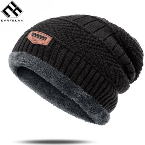 High Quality Mens Winter Hat Cotton Thicken Winter Warm Beanies hat For Men Fashion Unisex Knitted Hats Bonnet