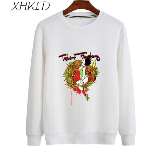 XHKLD printed Pullover Sweatshirt Jacket Unisex winter Thickening Warm Long sleeve O-neck Harajuku Loose Cotton Tops sweat coat