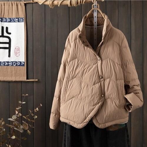 SEDUTMO Spring Ultra Light Thin Duck Down Coat Women Vintage Slim Short Puffer Jacket Winter Fashion Pocket Parkas ED1506