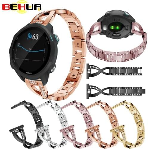 20mm Watch Strap Replacement Wrist Watch Band For Garmin Forerunner 245 GPS Smart watch Bands with Rhinestone Watchband Strap