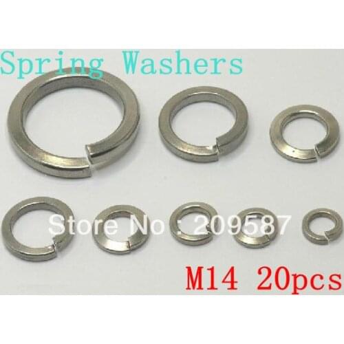 20pcs M14 304 Stainless Steel Spring Washers Split Lock Washers