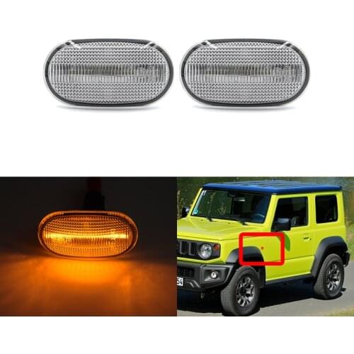 2x Front Clear Amber Led Side Marker Lights For Suzuki Jimny JB64W JB74W JB23W Lapin Carry Trunk For Mazda For Chevrolet Cruze