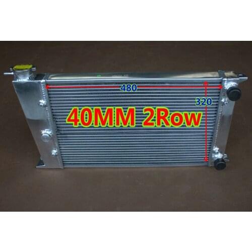 40 mm 2 row Racing Aluminum radiator for VW GOLF MK1 / Jetta / CADDY/ SCIROCCO GTI SPEC 1.6/1.8L