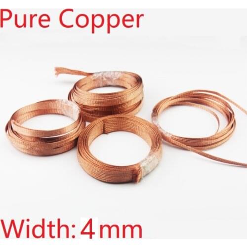 5MWidth 4mm Copper Braided Cable Sleeve Anti Interference Wire Wrap Signal Shield Protector Audio Power Line Screen Metal Sheath