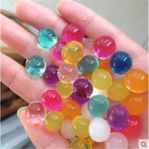500 pcs 10-12mm Pearl Shape Soft Crystal Soil Mud Kids Toy Grow Water Balls Hydrogel Gel Water Beads Plant Cultivate Home Decor