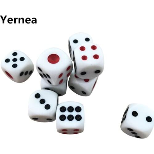 6Pcs 16mm Drinking Dice Rounded Corner Red Black Point Dice Friends Party Supplies Nightclub Bar Entertainment