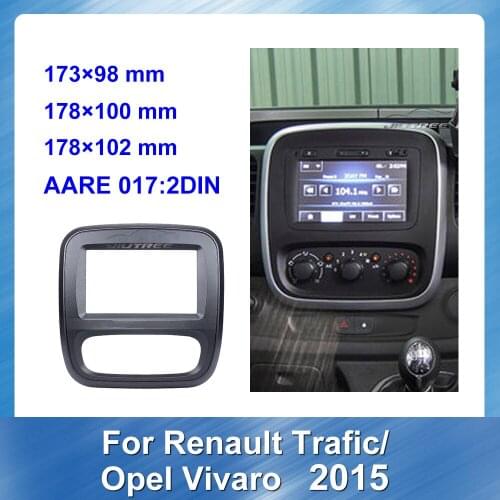 Car Radio DVD Panel Frame for Renault Trafic Opel Vivaro 2015 With Emergency Light Board Frame Panel Dash Mount Installation