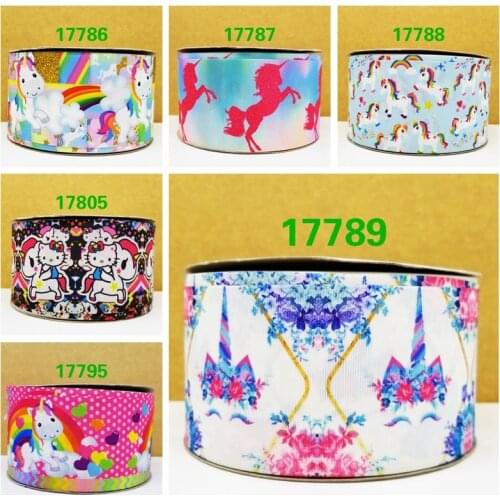 Free shipping 50 yard cartoon printed grosgrain ribbon 17789