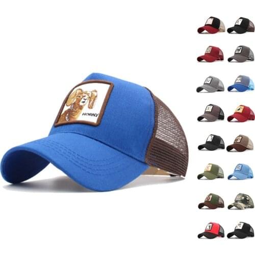 Women Breathable Snapback Adjustable Hat Men Animal Embroidered Mesh Baseball Caps Hip-Hop Trucker Unisex Outdoor Sport Sun Hat
