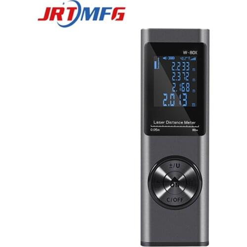 JRTMFG Laser Rangefinder Aluminum Alloy Roulette Digital Measure Instrument 40m/60m/80m Construction Tools Laser Distance Meter