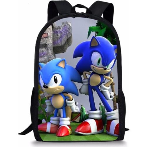 Childrens Backpack Game SONIC RACING Pattern Students Backpack Cartoon Design Toddler Boys Girls School Book Bags