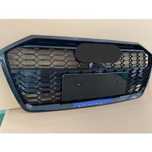 For RS6 Style Front Sport Hex Mesh Honeycomb Hood Grill Gloss Black for Audi A6/S6 C8 2019-2020 car accessories