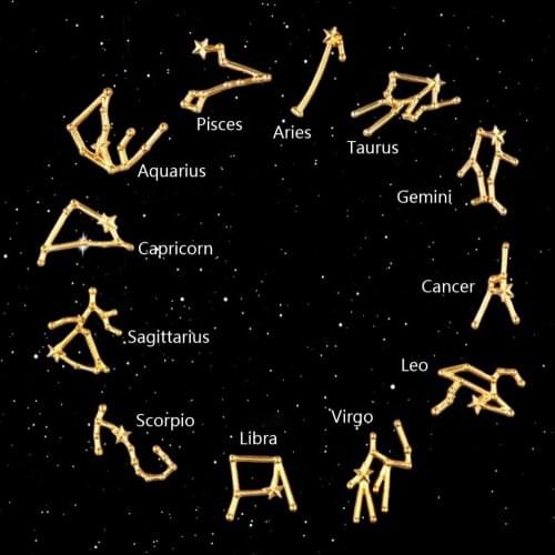 12PC Mixed Gold Color Constellations SKY Metal Material UV Epoxy Mold Making Jewelry Filling For DIY Jewelry