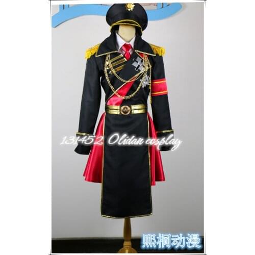 K Project Anna Kushina Black Red Military Uniform Cosplay Costume X006