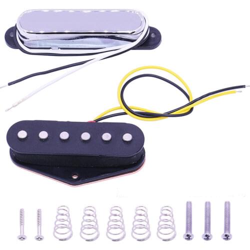 Tele Bridge Pickup & Neck Pickup Set Fit Guitar Part Accessories Single Coil Alnico V Magnet for TL Electric Guitar Parts