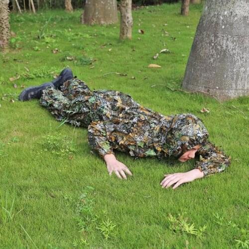 2019 New Winter Ghillie Suits 3D Leaves Hunting Clothes Bionic Yowie sniper birdwatch airsoft Camouflage Clothing Jacket Pants