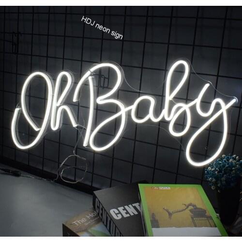 Custom Led Cool Light 12V Oh Baby Acrylic Neon Sign Home Room Decoration Ins Party Wedding