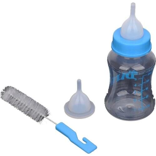 Plastic Pet Cat Puppy Dog Baby Animal Feeding Bottle with Spare Nipple and Brush Set Dog Cat Feeders Pet Health Water Bottle