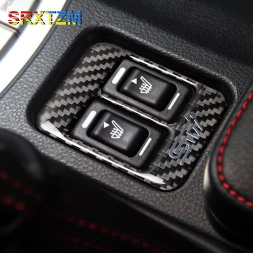 SRXTZM Car-Styling Interior Refit Carbon Fiber Seat Heating Button Decorative Frame Modification Trim For Subaru BRZ Toyota 86