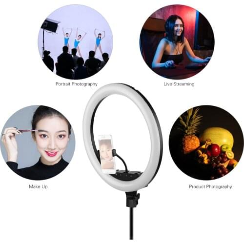 18 Inch Fill-in Lamp 48W LED Ring Light Dimmable Brightness Adjustable 2700K-5500K for Photography Shooting Makeup Vlogging