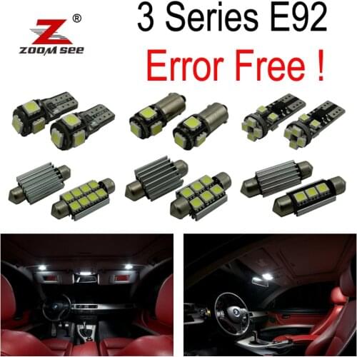 21x LED Bulb Interior reading Light Kit for BMW 3 series E92 Coupe M GTS 316i 318i 320d 320d xDrive 320i 320xd 323i (2006-2013)