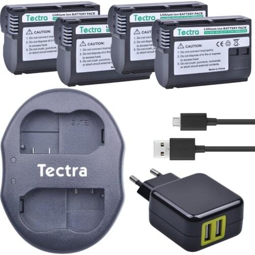 Tectra 4Pcs EN-EL15 ENEL15 Bateria + USB Dual Charger+AC Adapter for Nikon D600 D610 D600E D800 D800E D810 D7000 D7100 V1 MH-25