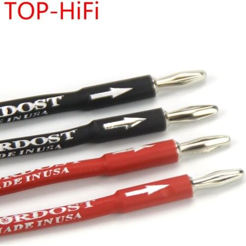 TOP-HiFi 4Pcs Nordost ODIN interconnect audio jumper cable,OCC Copper Silver Plated spade to banana plug Connector Bridge Cable