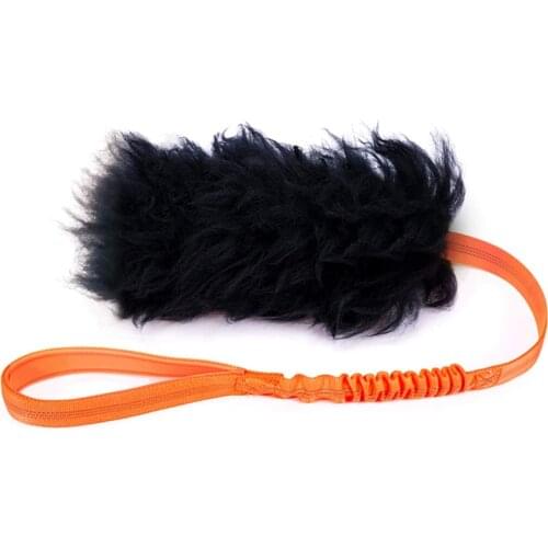 Dog Rope Toy Interactive Pet Dog Bungee Toy with Rubber Ball Dog Tug Toy Sheepskin for Medium Large Dogs Exercise Outdoor