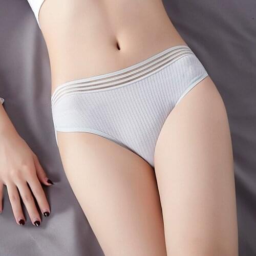 Japanese cotton crotch thread briefs solid color middle waist briefs sports briefs