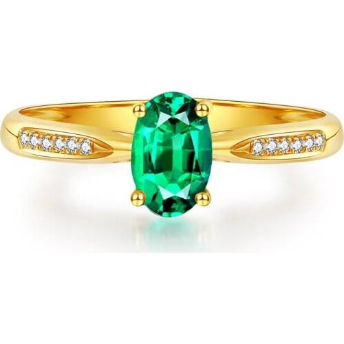 925 Silver Gold Color Ring for Women Elegant Style Square Green Emerald Light Yellow Gold Color Fashion Jewelry Gift for Girls