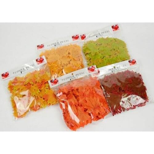 100Pcs Artificial Cloth Maple Leaves Multicolor Autumn Fall Leaf For Art Scrapbooking Wedding Bedroom Wall Party Decor Craft