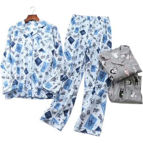 100% knit cotton women pajama sets Autumn winter Korea Casual sleepwear women homewear sexy pijamas mujer