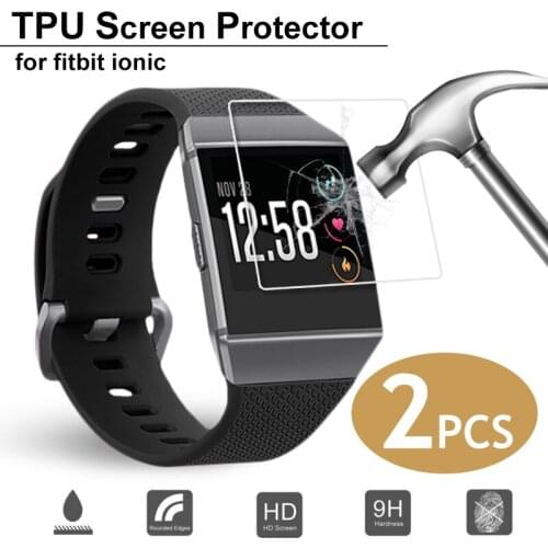 2pcs Watch Screen Protector For Fitbit Ionic Smart Watch Protective Film Tpu Flim 3H HD Protective Smartwatch Accessories