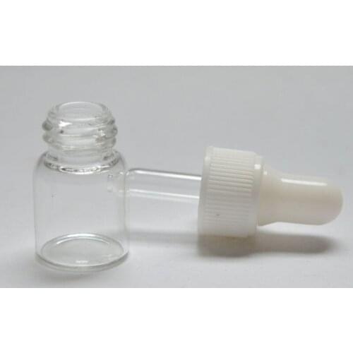 20pcs 2ml Small Clear Glass Vial with Pure Glass Dropper Cap Small Essential Mini Oil Dropper Bottle