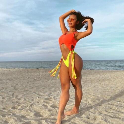 2021 New Sexy One Piece Swimsuit Women Hollow Out Swimwear Female Patchwork Bodysuit Push Up Monokini Bathing Suit Swimming Suit