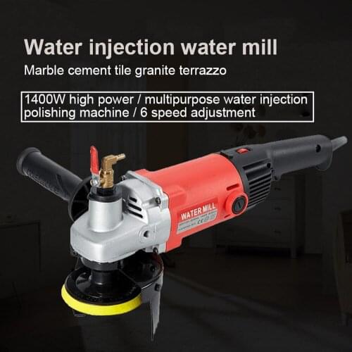 220V Adjustable Speed Polishing Machine 1400W Electric Polisher Water Mill Injection for Wet Grinding Polishing Granite Marble