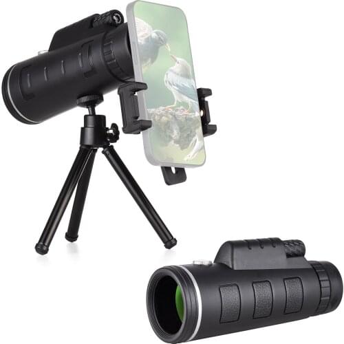 40X60 Portable Mini Monocular Telescope High-Power High-Definition Telescope with 1/4 Inch Screw Hole LensCap Cleaning Cloth